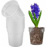 Vaso per fiori in plastica trasparente, vaso per orchidee in plastica trasparente, vaso per orchidee in plastica trasparente con fori di drenaggio per interni, balconi, uffici, esterni (10 pezzi)