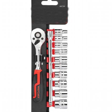 Clé à Cliquet 1/4 Coffret de Douilles 12 Pièce,Clé à Cliquet 1/4'' et Douilles avec Support Étanche Hautes Performances丨Fabriqué e Chrome Vanadium (1/5)