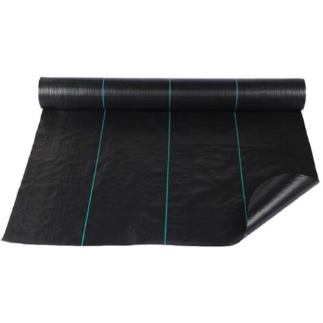 Anti-mauvaises herbes, géotextile en tissu, 1 pièce de tissu de protection contre les mauvaises herbes de largeur noire. (1/5)