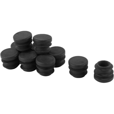 10pcs Bouchon Pied de Chasie Embout Capuchon Jambe Tube Insert Table Meuble Protection Rond Noir 16 mm diamètre en Plastique Patins Pieds de Meuble (1/5)