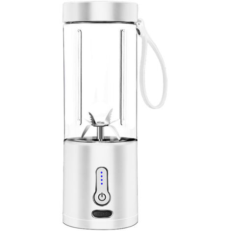Blender Portable pour Smoothies et Shakes, Mini Blender 530ML, Rechargeable et 6 Lames, 4000mAh Fruit Blender Personal Juicer, Portable Blender Cup pour Voyage Cuisine 1pc Blanc (1/4)
