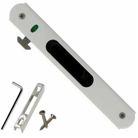 Serrure de porte coulissante - Garnitures de quincaillerie de verrouillage simple de fenêtre de porte coulissante en acier inoxydable de ménage (1/5)