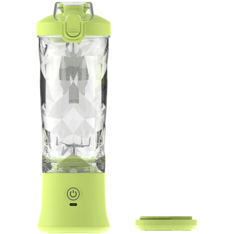 Portable Milkshake et Smoothie Blender 600ML 4000mAh Mini Blender avec 6 Lames et Brosses 3D, USB Rechargeable Multifonctionnel Blender pour Fruits Légumes, Voyage, Camping 1pc Jaune (1/5)