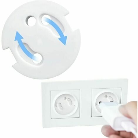 Cache Prise Bébé Français-Protection Prises Bebe-Caches Prises Electrique-Sécurité Enfant-Mécanisme Tournant 10Pcs