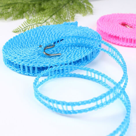 Corde à linge coupe-vent antidérapante en une pièce, sèche-linge, lanière, coupe-vent de voyage en plein air, corde à linge de camping (bleu) -3 1,3 cm (1/5)