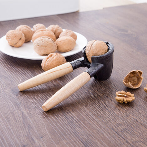 Outil Casse-Noisette Noyer - Manche en Bois Casse-Noisette en Acier Inoxydable Sandwich à Éplucher Noix Pécan Outil Ménager Multifonctionnel Petite Pince à Noisette Cuisine 1pc (1/5)