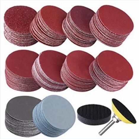300 Pièces Disque Abrasif 50mm Disques de Ponçage Grain 80 100180 240 600 800 1000 1200 2000 3000 pour Dremel Meulage,- (1/5)
