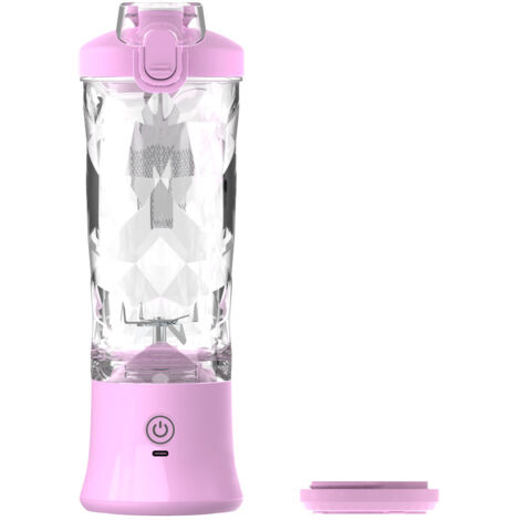 Portable Milkshake et Smoothie Blender 600ML 4000mAh Mini Blender avec 6pcs Lames 3D et Brosse, USB Rechargeable Multifonction Blender pour Fruits Légumes, Voyage, Camping 1pc Violet (1/5)