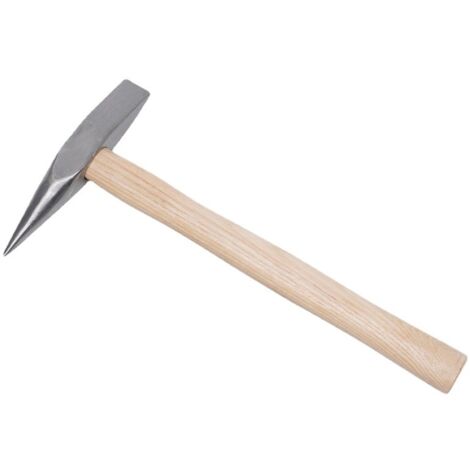 Marteau manche en bois outil de retrait de marteau de soudage laitier avec Rivets à bois en métal poignée de réduction en argent une pièce (1/4)
