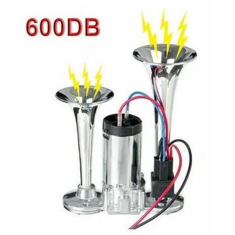 600DB 12V double trompettes électrovanne électrique Super fort voiture électrique klaxon d'air haut-parleur pour véhicule voiture SUV camion camion RV bateau (1/5)
