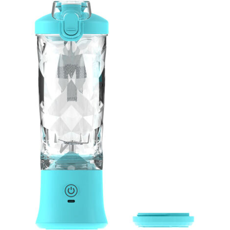 Portable Milkshake et Smoothie Blender 600ML 4000mAh Mini Blender avec 6 lames et brosses 3D, USB Rechargeable Multifonction Blender pour Fruits Légumes, Voyage, Camping 1pc Bleu (1/5)