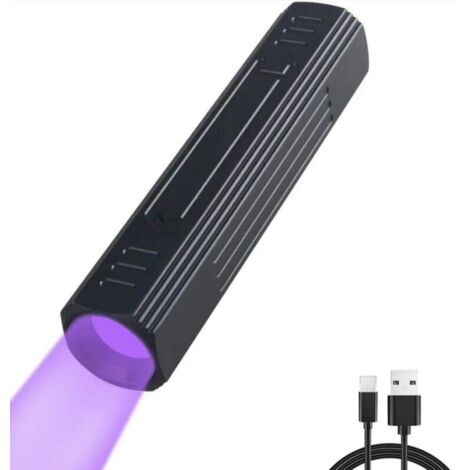 Lampe de poche violette Détecteur d'argent pour animaux de compagnie Light-1200mAh, 3.7-4.2V, 135x27x27mm, Noir, 1pc (1/5)