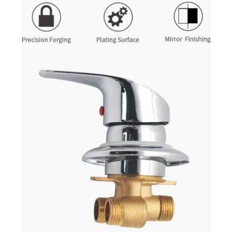 Cabine de douche à levier unique Robinet de douche en laiton Inverseur de sortie Chrome Mitigeur de douche G1 / 2Connector Mitigeur de douche eau chaude et froide pour salle de bain (1/4)
