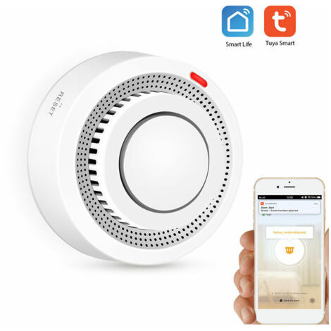 Détecteur de fumée WiFi capteur d'alarme incendie intelligent système de sécurité sans fil Tuya Smart Life contrôle APP (1/5)