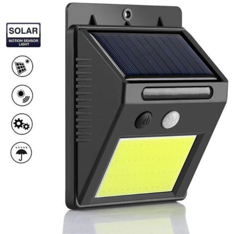 Lampe murale solaire étanche à capteur pour l'extérieur Lampe de jardin intelligente pour balcon-48COB, 3 modes, 0.55W, 3.7V, 9512348mm, 1pc (1/5)