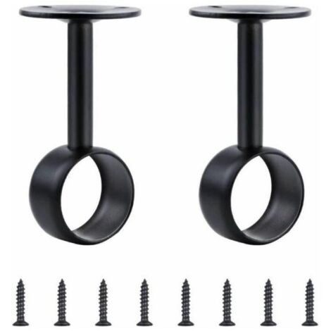 Porte-tube rond épaissi en acier inoxydable - noir, pour tubes ronds de 32 mm de diamètre, 92 mm × 46 mm, 2pcs (1/3)