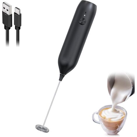 Mousseur à lait portatif, mélangeur de boissons au café matcha rechargeable, mélangeur de boissons portable électrique de type C Mini fabricant de mousse de latte de smoothie au chocolat chaud (1/5)