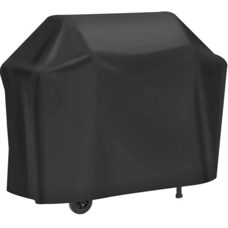 Housse de gril, protection de gril à gaz en tissu Oxford 210D robuste, protection contre le vent/UV/étanche/humidité/poussière 145 x 61 x 117 cm Noir (1/5)
