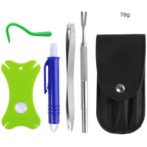 Crochet pour Tiques Set Pince à Tiques pour Chien Chat Humain Pince Tique Plastique Professionnelle Tire Tique Kit Accessoires Anti-tiques Peignes à Puces pour Chiens Lot de 5 (1/4)
