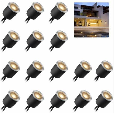 Spots LED Encastrable Extérieur IP67-16PCS Spots à Encastrer pour Terrasse Bois Plafond,étanche 0,6 W Ø32 mm à l'extérieur pour patio cuisine jardin passerelle placard pont en bois – 3200K (1/5)