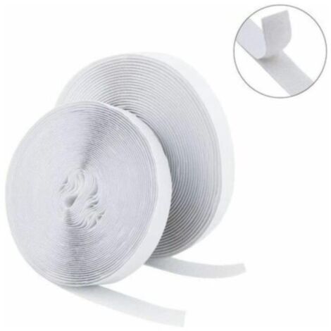 Ruban velcro auto-adhésif 25M extra fort, adhésif double face avec fermeture velcro Tampon adhésif auto-adhésif de 20 mm de large