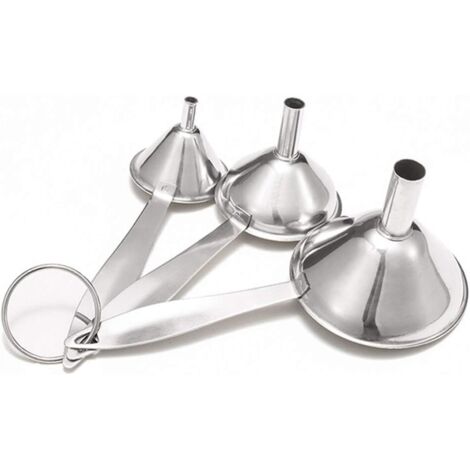 Entonnoir en Acier Inoxydable, 3 Pièces Mini Entonnoir Acier, Acier Inoxydable Ensemble d'entonnoir à Cuisine avec Poignée Et Filtre Détachable pour Le Transfert de Liquide (Argent) (1/5)