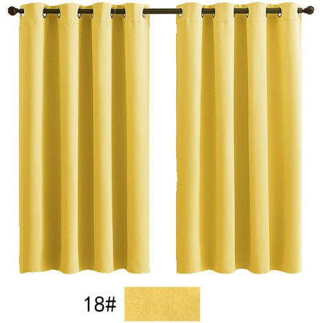 Rideaux jaunes occultants 2 panneaux avec œillets pour le salon (taille : 42 63 in) (1/2)