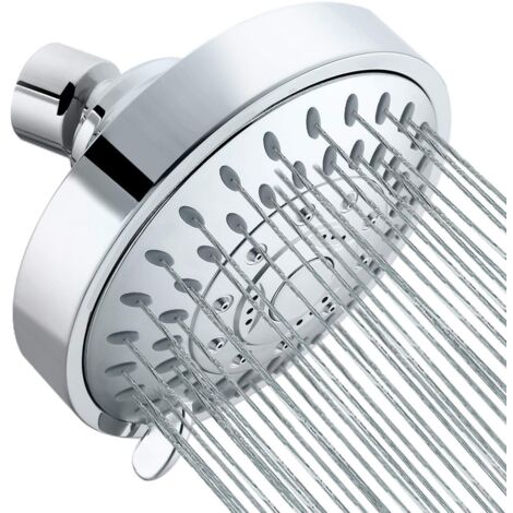 JINYOMFLY Tête de Douche, Pommeau de Douche Fixe, Pomme de Douche Anti Calcaire, Tete de Douche Haute Pression, Pommeau de Douche Pluie à Économie d'Eau Ajustable 5 Réglages, 2,5 GPM (1/5)