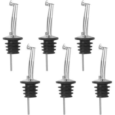 Bec Verseurs,6pcs Acier Inoxydable Huile d'olive Verseur Bouteille Bouchon Verseur Doseur Alcool,pour Liqueur, Vin, Huile, Liqueur, Sirop, Vinaigre, Cocktail, Jus