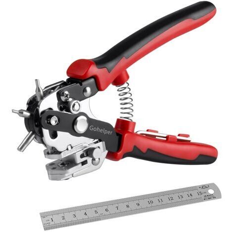 Pince Perforatrice Cuir, Pince Trou Ceinture cuir Pince à perforer le cuir, Emporte Piece Cuir, Troueuse Ceinture, Pince Perforatrice à œillets professionnelle pour Tissu Ceinture Cuir Sac Plastique (1/5)