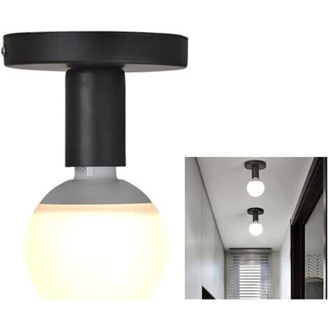 Industriel Plafonnier Industrielle Vintage métal Suspension Luminaire,Plafonnier Fer forge Mini plafonnier créatif moderne,pour Entrée,Porche,Couloir,Grenier,allée,Salle à Manger.(noir)-(Sans Ampoule) (1/5)