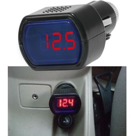 Allume-Cigare Batterie Voiture Testeur,Moniteur de jauge de Tension de véhicule,Automatique Batterie Voltmètre Indicateur,Ajustement pour la Plupart des Batteries Automobiles 12 V et 24 V (1/5)
