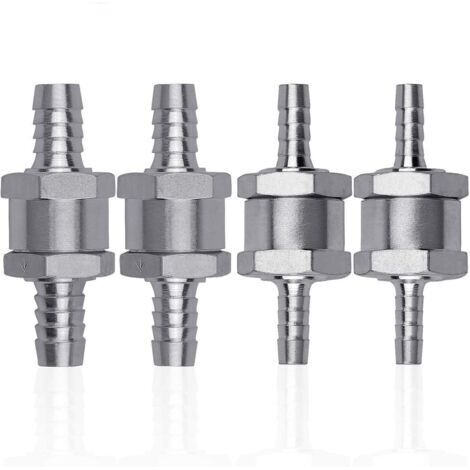 4 Pcs Clapet Anti-retour Gasoil en Alliage d'aluminium, 6/8/10/12mm Clapet de Carburant avec Flèche pour Essence Diesel Voiture Bateau Moto (1/5)