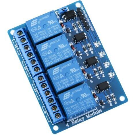Module Relais 5V DC 4 Canaux avec Optocoupleur 4-Channel Relay Module pour Mega 2560 1280 DSP Arm PIC AVR STM32 Raspberry Pi