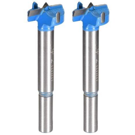 Bois Pour Défonceuse Alésoir Forage Mèche 21mm Dia. Carbure Alliage pointse Acier Rond Jarret Coupe pour Menuiserie Bleu 2Pcs (1/5)