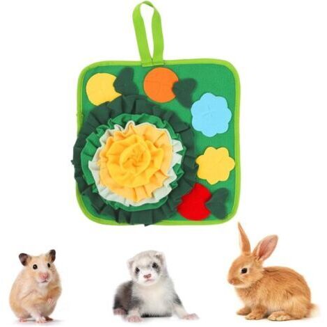 Tapis à Renifler Lapin, 35 X 35 cm Tapis de Fouille Lavable pour Petits Animaux, Jouets Interactifs d'alimentation pour Chaton, Chiot, Hamster, Lapin, Furet (1/5)