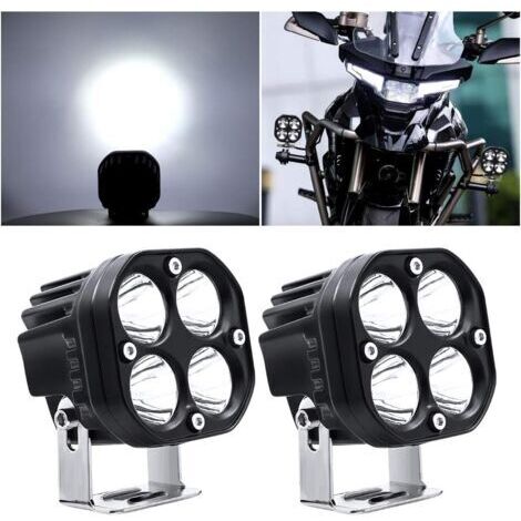 Phare de Travail LED 12V,40W Moto Feux Additionnels LED Spot Flood Feux Antibrouillard 24V 12000Lm LED Phares Avant Off Road Phares Supplémentaires pour Voiture Camion Tracteur SUV Bateau 2Pcs (1/4)