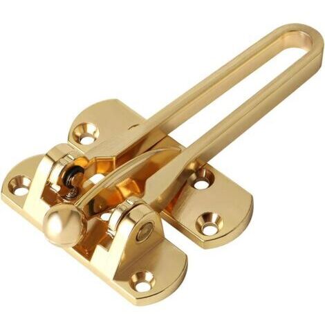 Verrouillage des Portes Secondaires, Chaînes de Porte de Sécurité, Verrou de Porte Coulissante, Acier Inoxydable barre pivotante, Serrure de Porte de Sécurité, Doré (1/5)