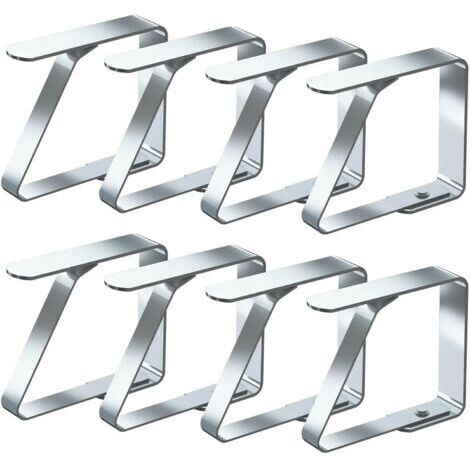 Pinces à Nappe Ensemble de 8 Acier Inoxydable Nappe Clips Anti-Glissant (4cm x 8 Pièces) Pince à nappe en acier inoxydable pince à nappe table (1/5)