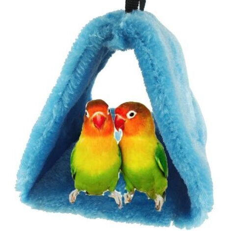 Nichoir d'hiver chaud pour oiseaux, adapté aux perroquets, perruches à longue queue, calopsittes, perroquets amazones, cacatoès, canaris, inséparables et autres oiseaux jouet de cage, bleu. (1/2)