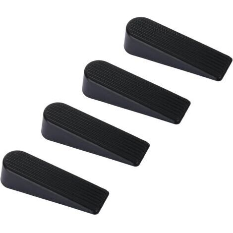 Cale Porte, 4 Pack Arrêt Cale de Porte Caoutchouc Mise A Niveau Arret de Porte, 100% Silicone, Non Toxique, Non Odeur, Noir (1/5)