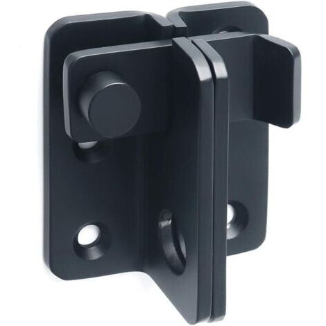 Verrou de Porte Coulissante Cadenas Moraillon Serrure de Porte Loquet de Verrouillage de Boucle Crochet Antivol, Finition Noire Mate en Acier Inoxydable, EMS3005-B (1/5)