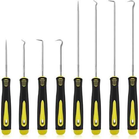 Lot de 8 crochets longs et courts pour retirer les tuyaux de voiture, extracteur de joint d'huile, crochet de joint torique, garniture de tuyaux sous vide, outil de voiture (1/5)