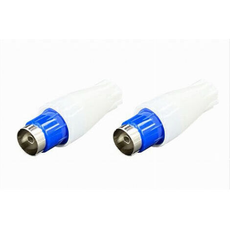 Set 2pz Connettore Spinotto Cavo Spina Antenna A Spina Femmina Televisione C-043 (1/2)