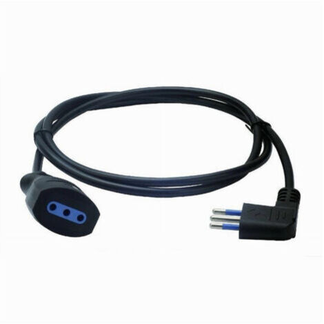 Prolunga Lineare 5 Metri Con Spina 10a 2p+t + Presa 10a 2p+t Cavo 90° Nera 83280 (1/4)