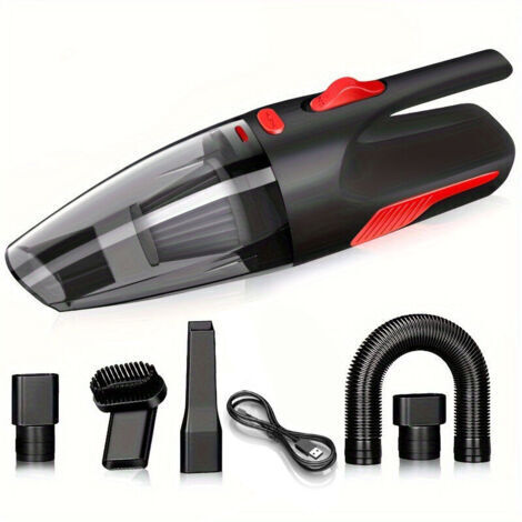 Aspirateur portable sans fil rechargeable avec indicateur LED et filtre HEPA, adapté à la maison, à la voiture et au bureau. (1/4)