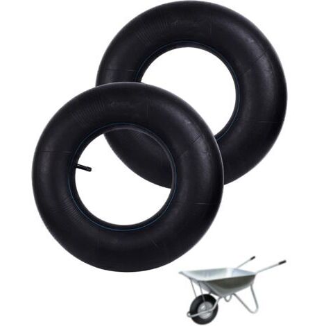 Chambre À Air Brouette Pneu De Chambre a Air 4.80/4.00-8 avec tige de valve coudée Petit Pneu De Adapté Au De Remorque Monocycle De Tondeuse À Gazon Chariot Et Scooter 2 Pièces (Noir) (1/5)