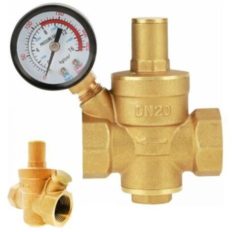 Réducteur de pression d'eau réglable en laiton DN20 Manomètre intégré Charge max 16 kg/cm² Pression d'entrée 1,6 MPa - DN20-3 (1/5)