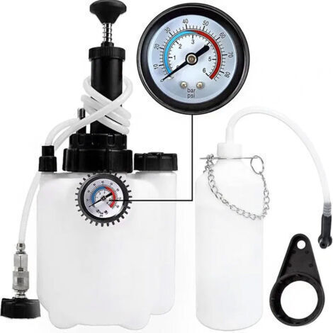 Purgeur de Frein Voiture,vidange Liquide de Frein Manuel,3L Kit Purge de Liquide de Frein avec Adaptateur E20,Pression de Service d