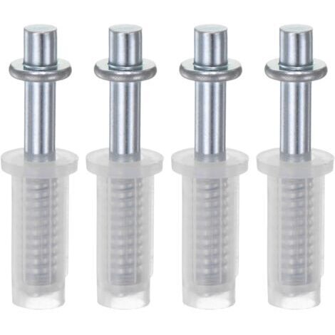Lot de 4 pivots supérieurs à deux volets 9,5 mm Acier et plastique Pour portes de 2,5 à 4,5 cm d'épaisseur Installation facile